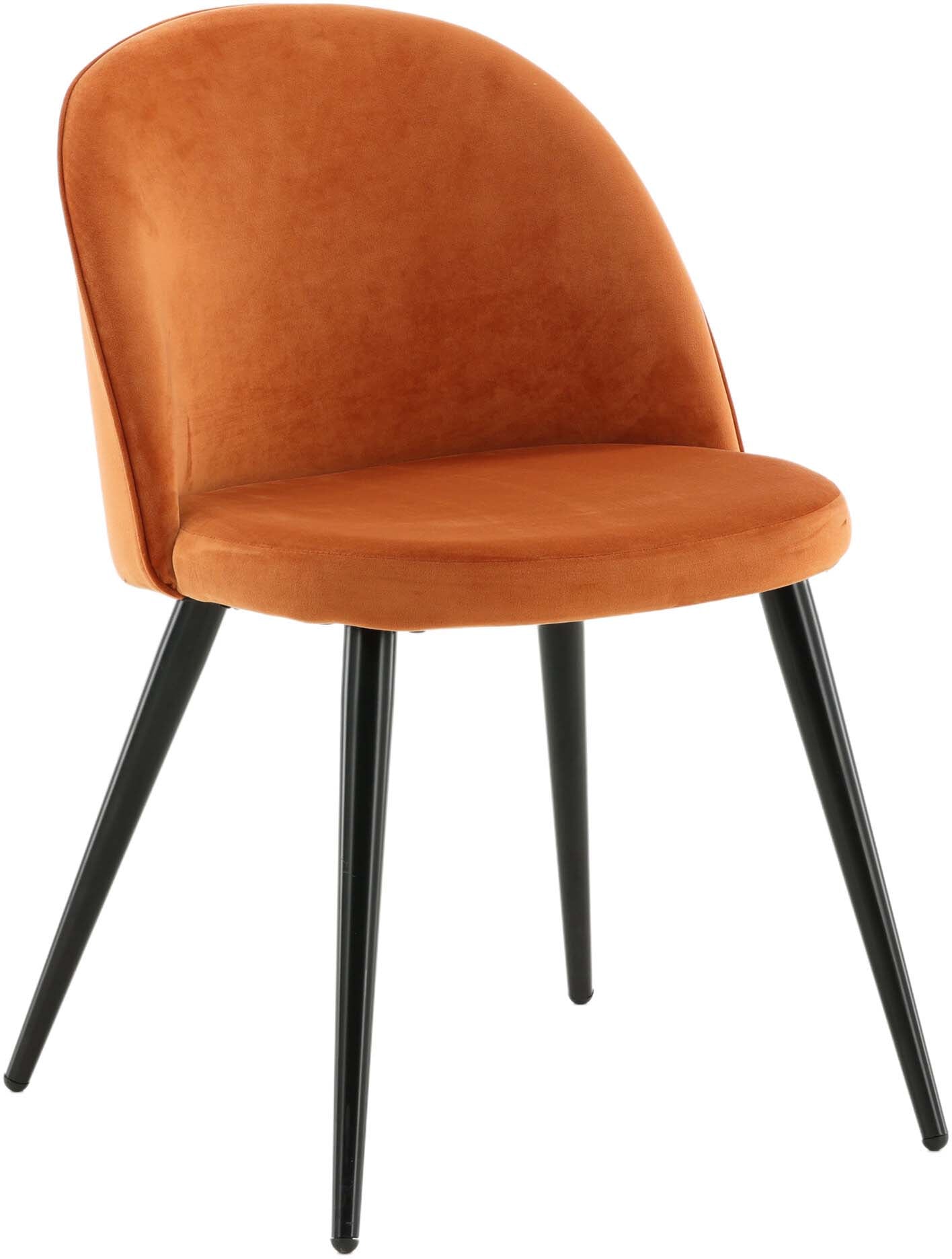 Velvet Matstol Stuhl in Rostiges Orange / Schwarz präsentiert im Onlineshop von KAQTU Design AG. Schalenstuhl ist von Venture Home