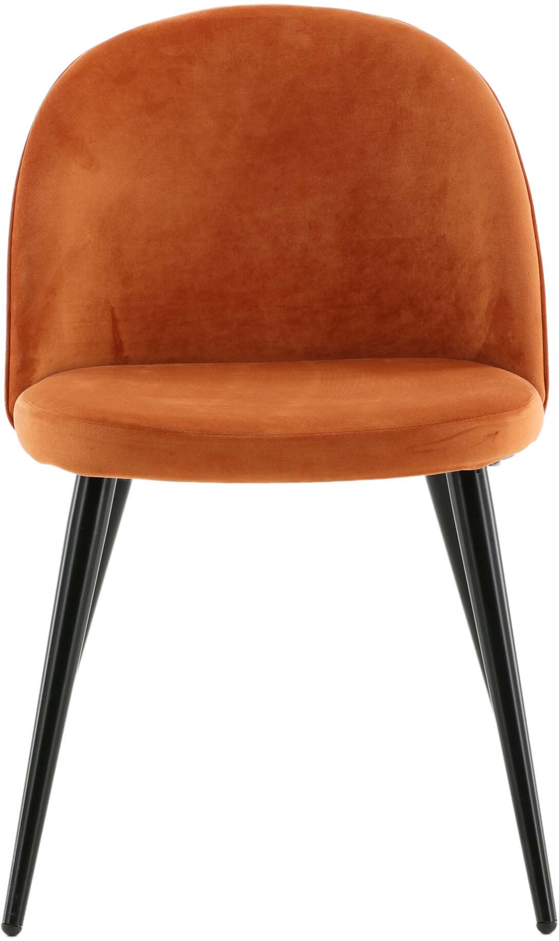 Velvet Matstol Stuhl in Rostiges Orange / Schwarz präsentiert im Onlineshop von KAQTU Design AG. Schalenstuhl ist von Venture Home