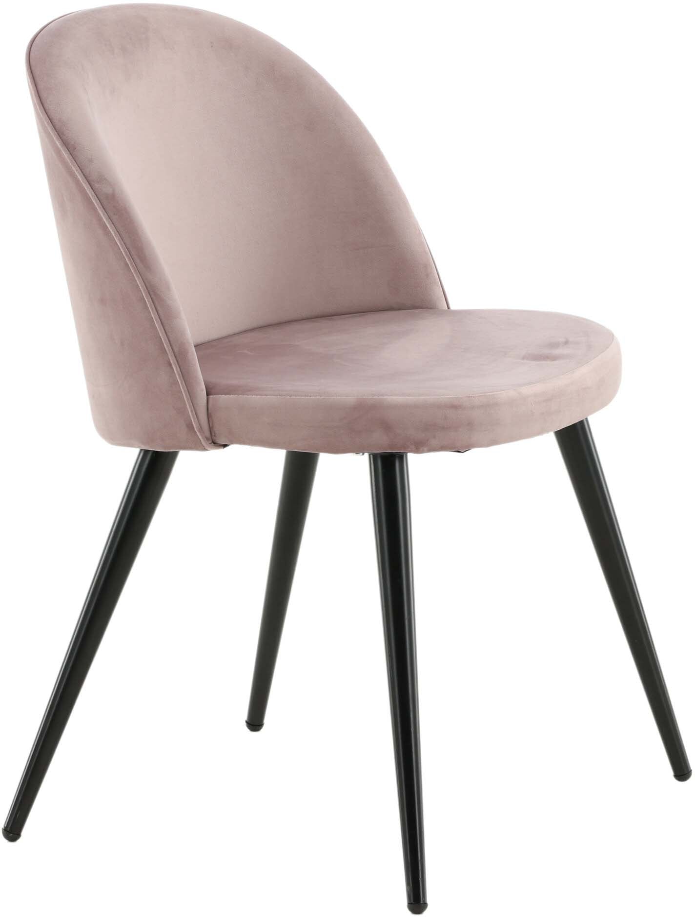 Velvet Matstol Stuhl in Altrosa / Schwarz präsentiert im Onlineshop von KAQTU Design AG. Schalenstuhl ist von Venture Home