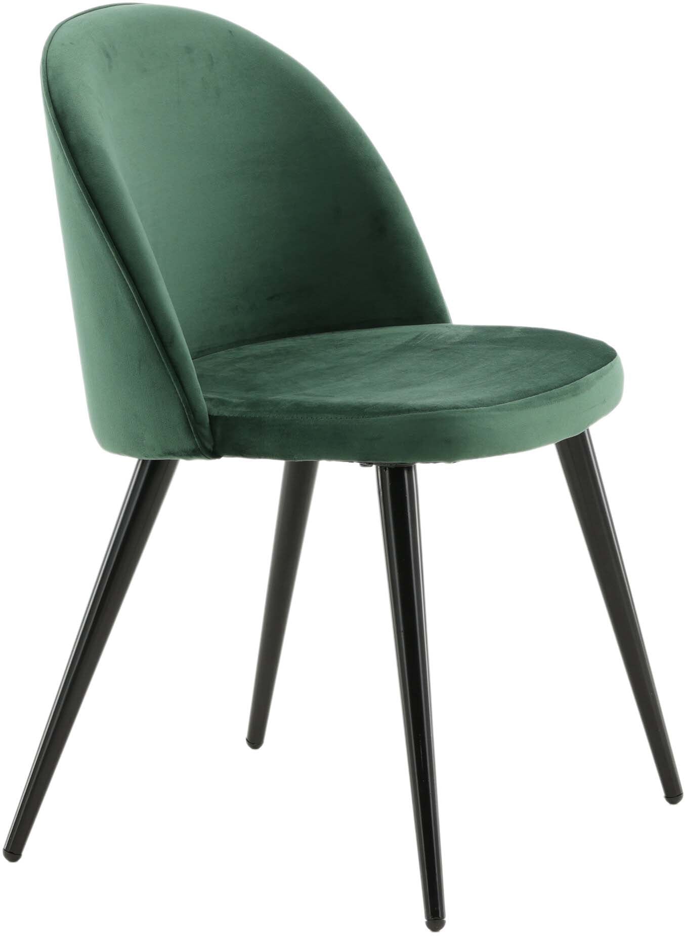 Velvet Matstol Stuhl in Grün / Schwarz präsentiert im Onlineshop von KAQTU Design AG. Schalenstuhl ist von Venture Home