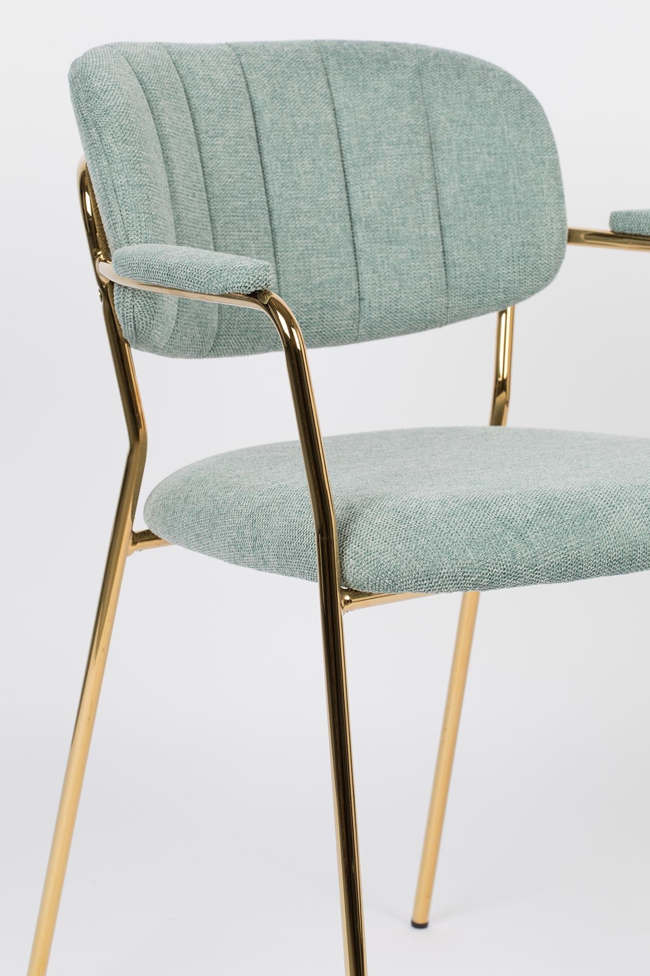 Eleganter Jolien Armlehnstuhl, gepolstert, von White Label Living.