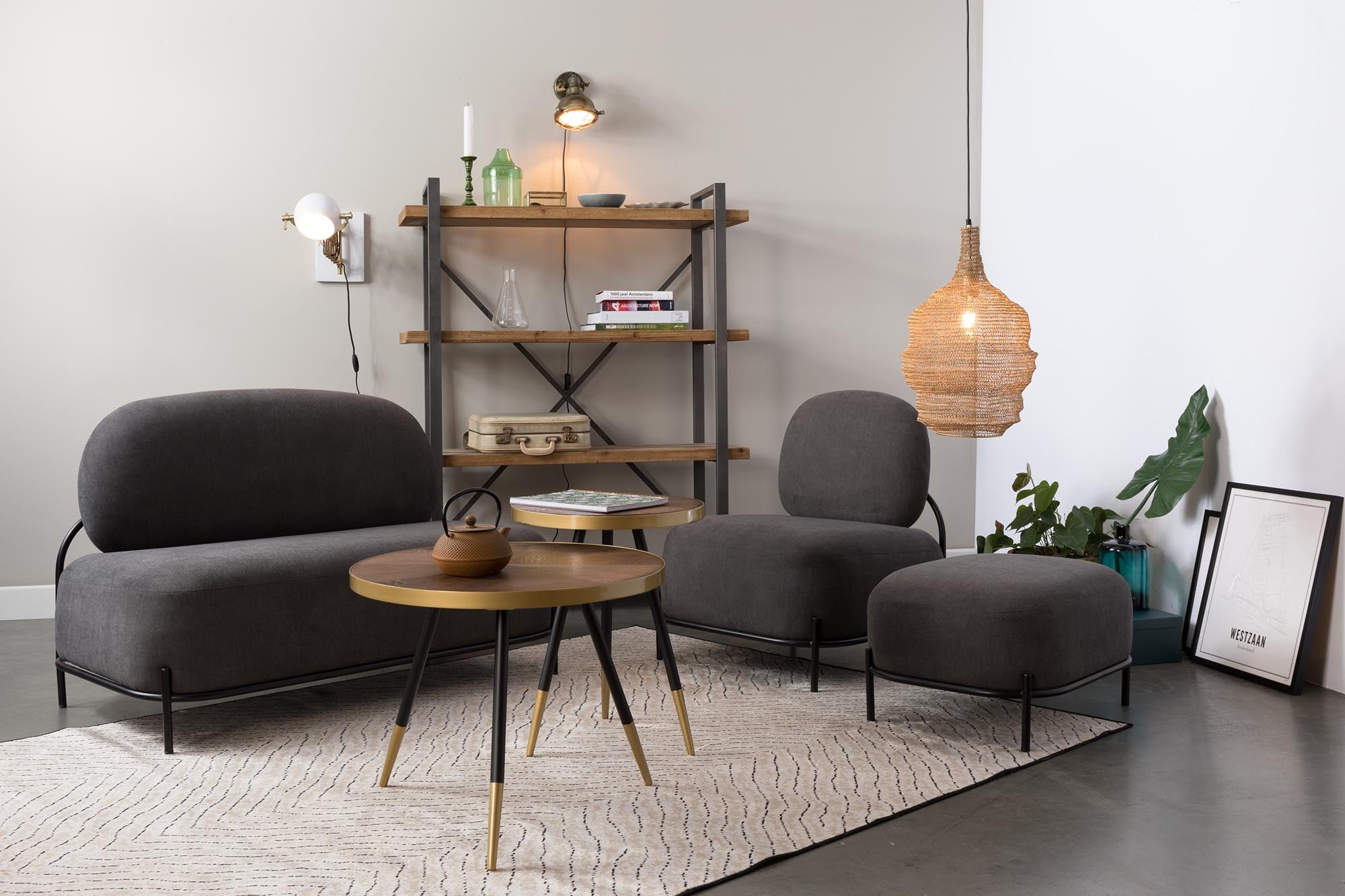 Beistelltisch DENISE in Hellbraun/Gold präsentiert im Onlineshop von KAQTU Design AG. Beistelltisch ist von White Label Living