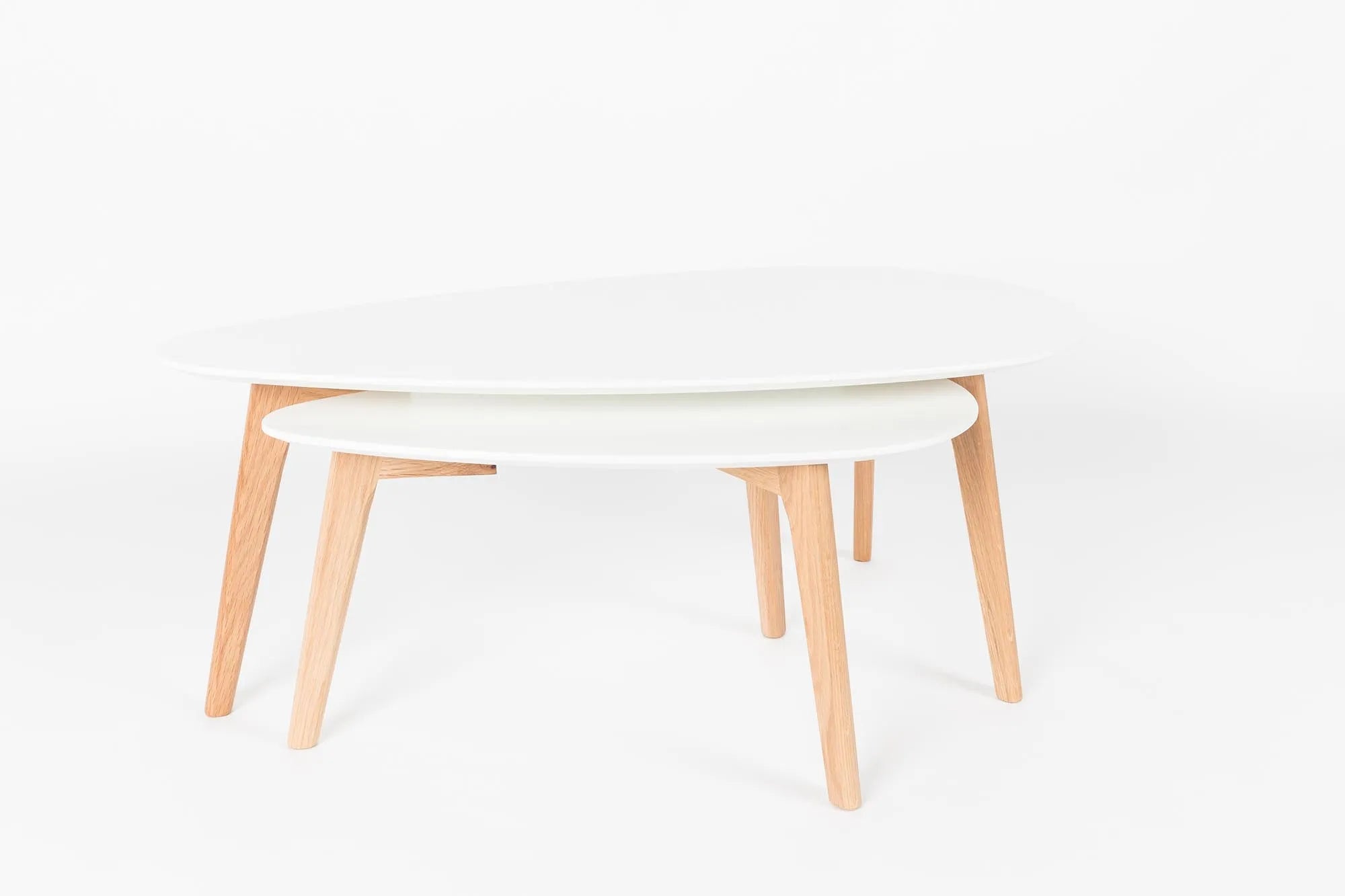 Drop 2er Set: Funktionale Beistelltische von White Label Living.