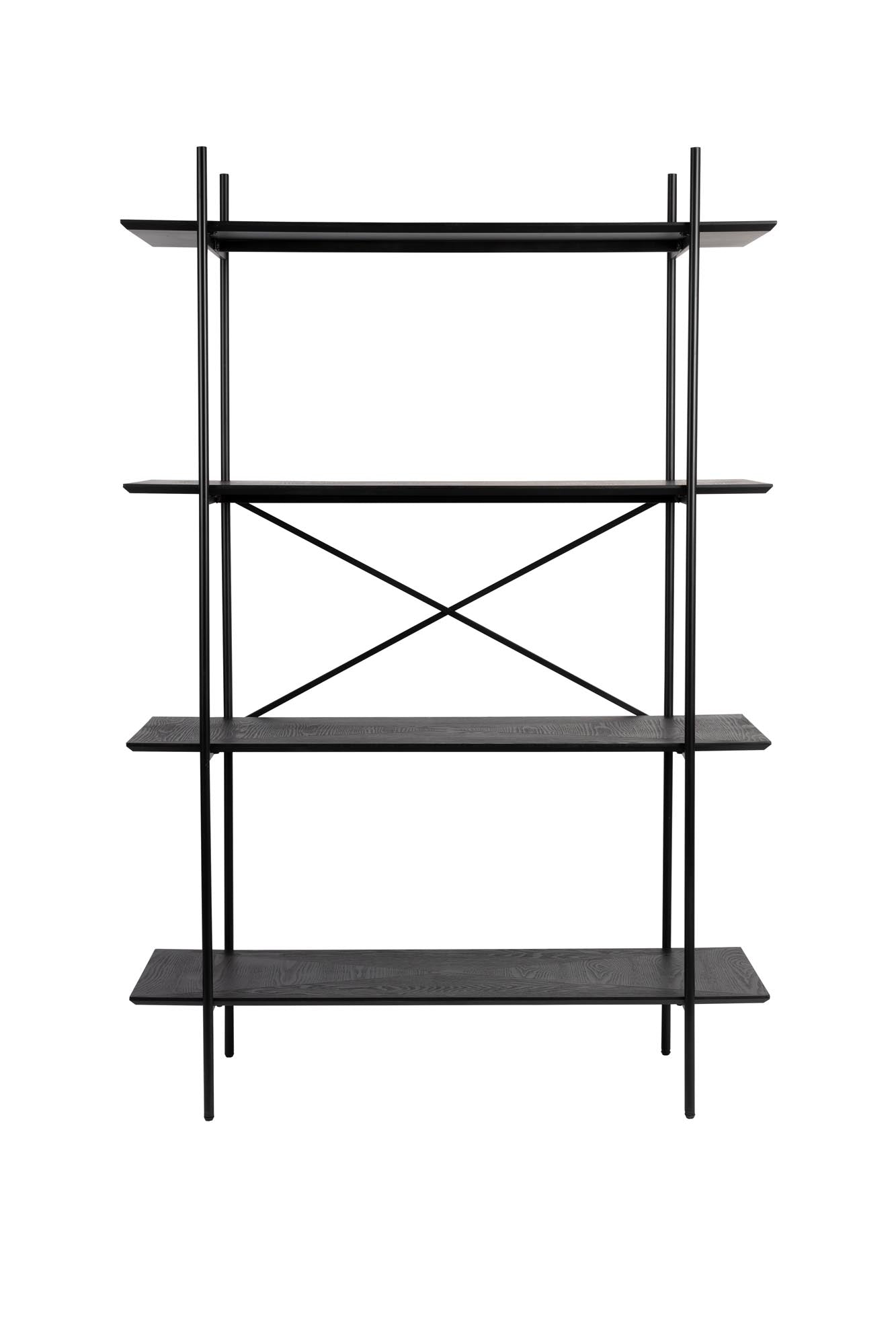 Elegantes Regal aus MDF und Metall, vielseitig, mit großzügigem Stauraum, ideal für Bücher und Deko.