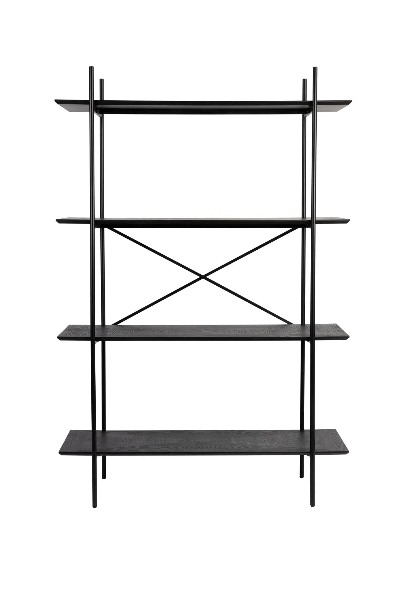 Elegantes Regal aus MDF und Metall, vielseitig, mit großzügigem Stauraum, ideal für Bücher und Deko.