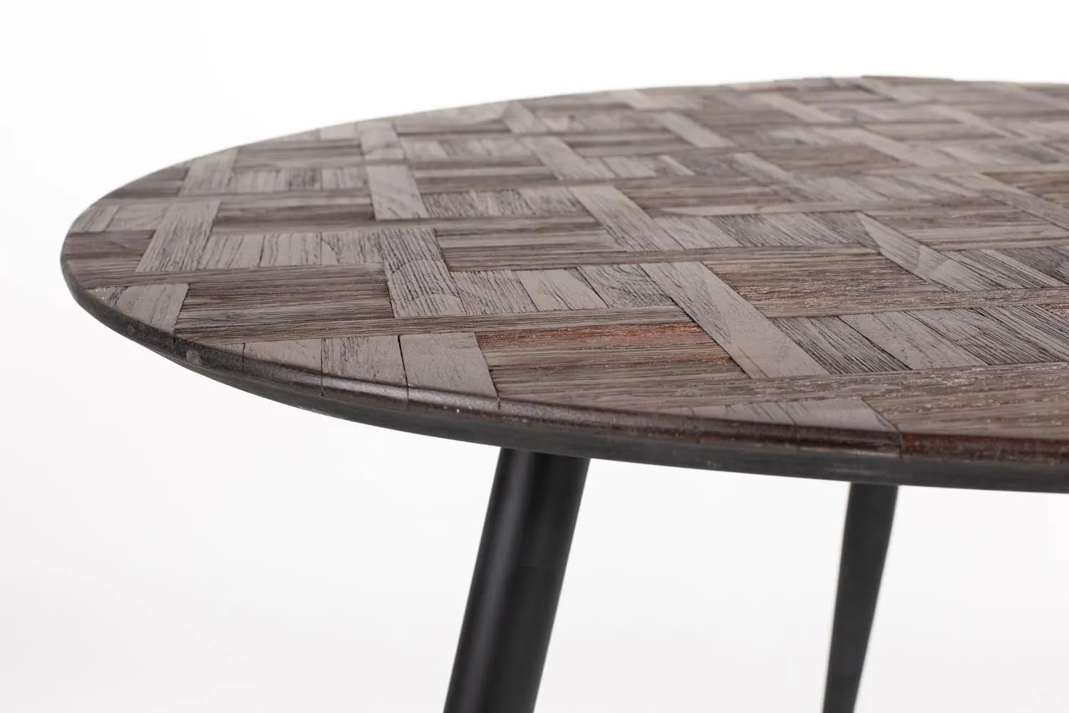 Moderner runder Esstisch aus Teak von White Label Living.