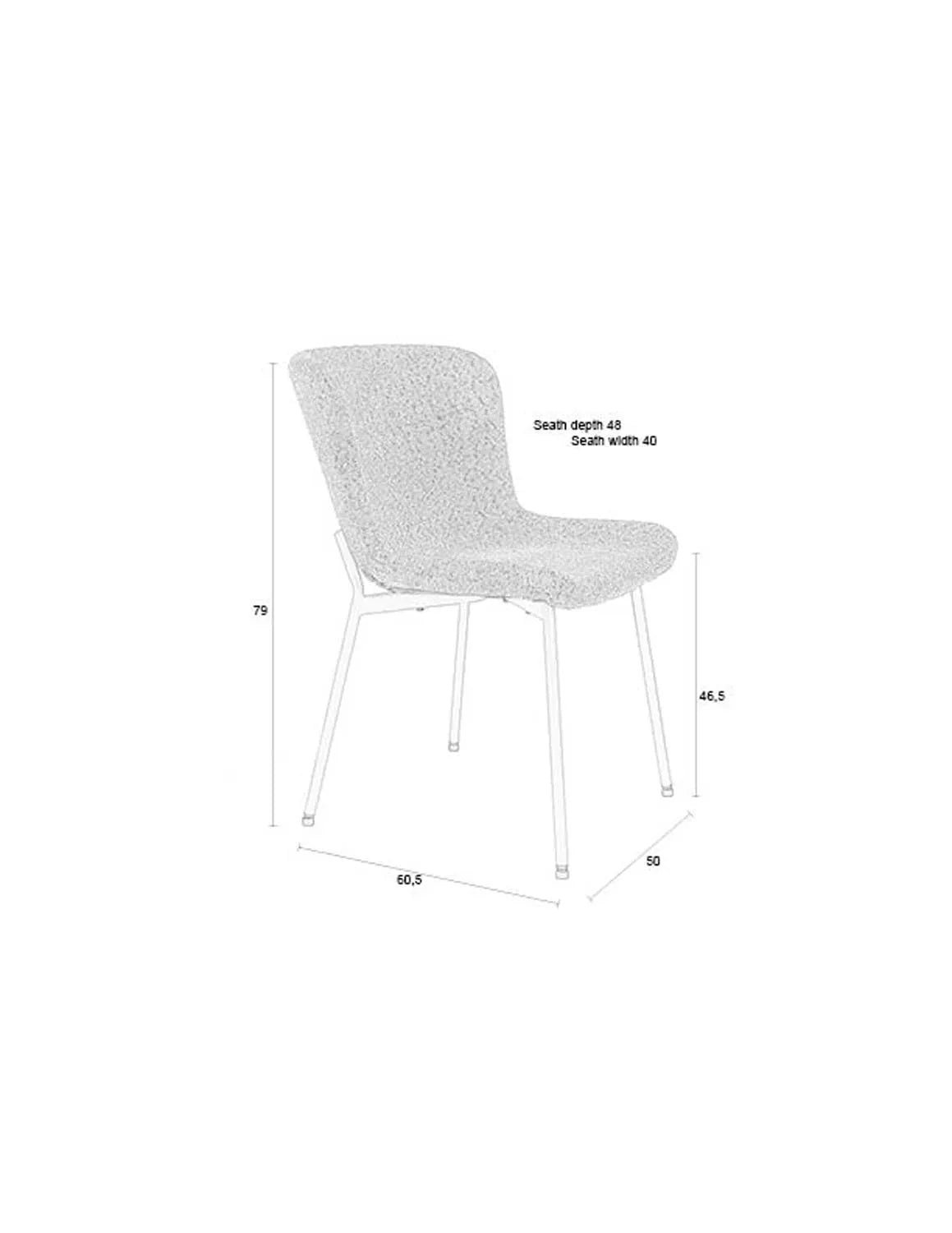 Stilvoller Marion Stuhl in Off Grey von White Label Living.