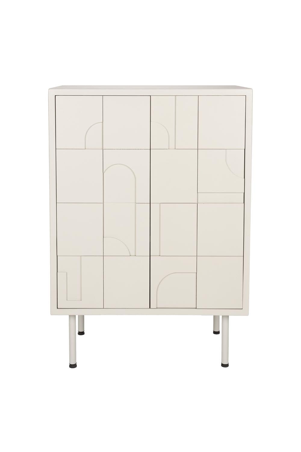 Eleganter Funk Low Schrank von White Label Living aus MDF-Holz.