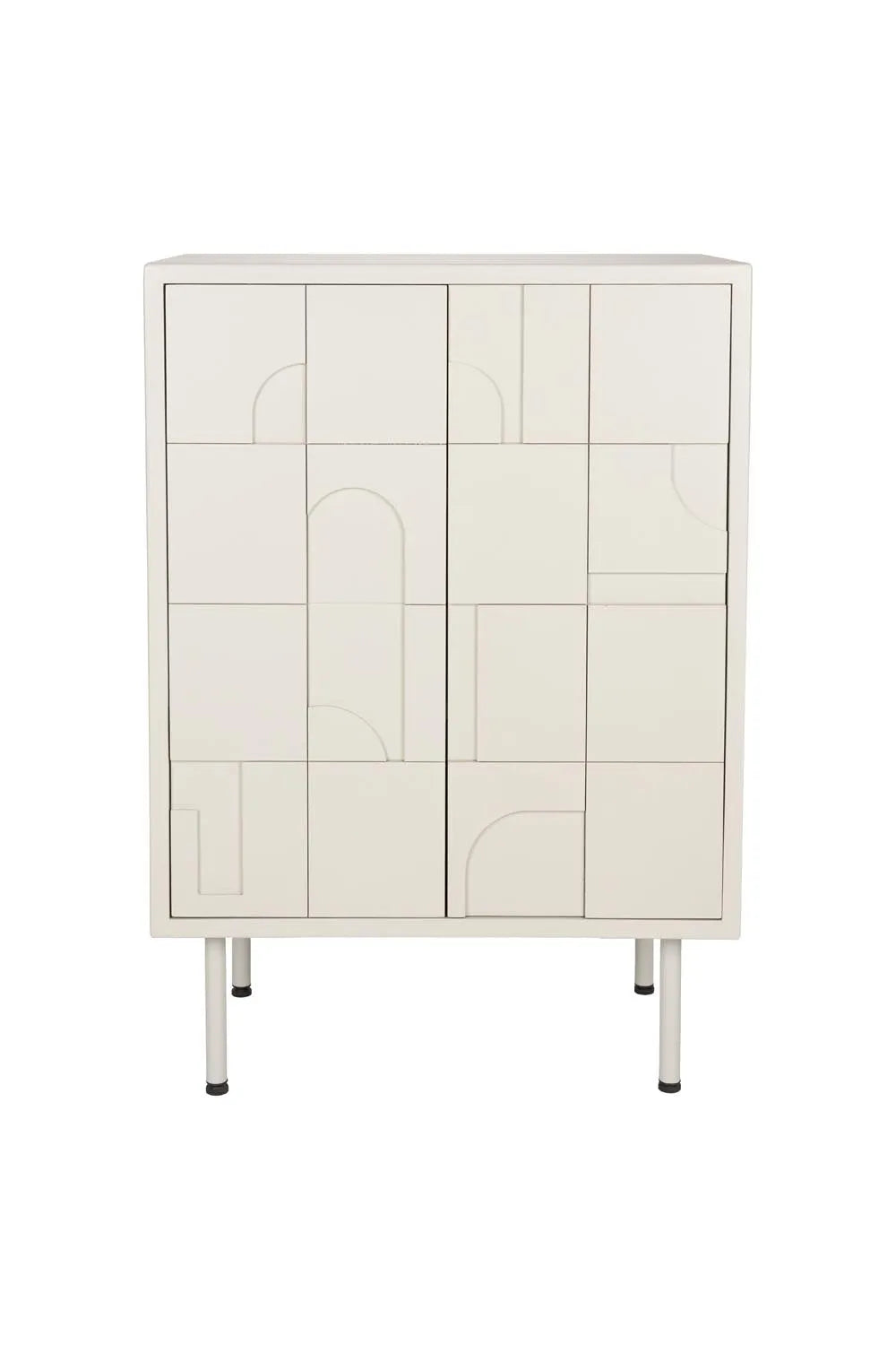 Eleganter Funk Low Schrank von White Label Living aus MDF-Holz.