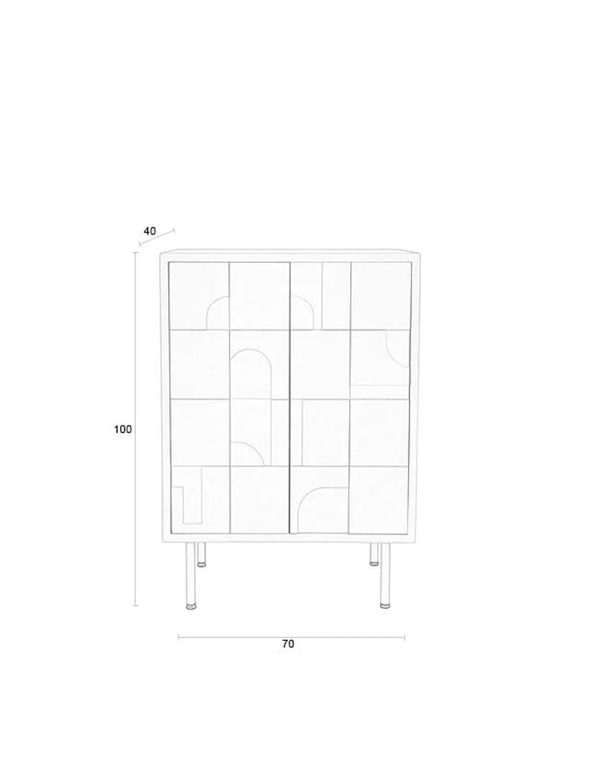 Moderner Funk Low Schrank von White Label Living aus MDF gefertigt.