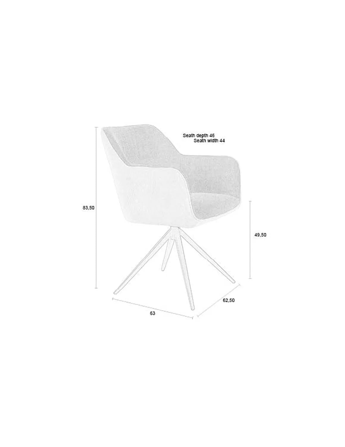 Komfortabler Daley Sessel in Beige/Grün von White Label Living.