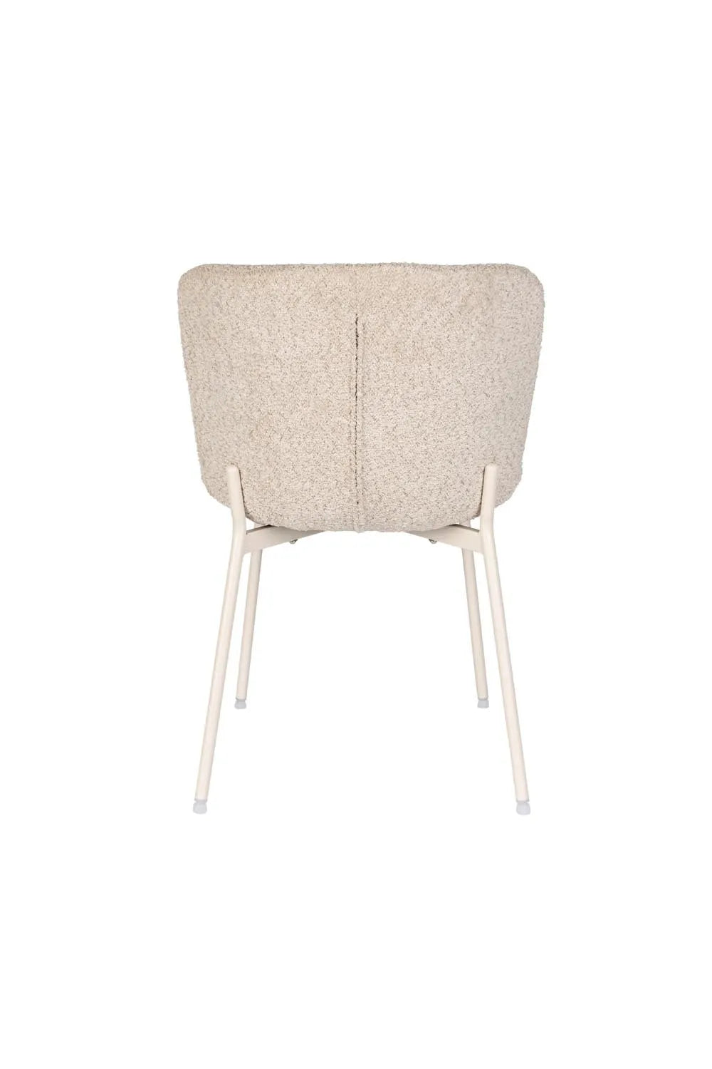 Eleganter Stuhl Marion in Off White mit luxuriösem Bouclé-Stoff.