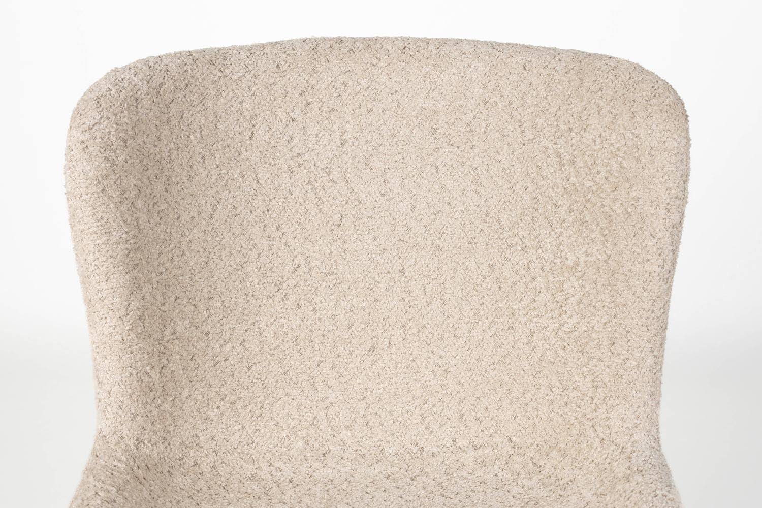 Eleganter Stuhl Marion in Off White mit luxuriösem Bouclé-Stoff.
