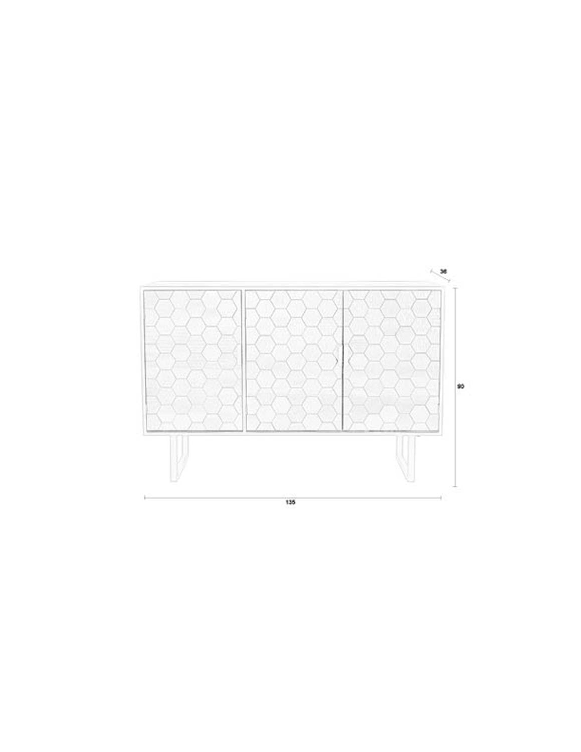 Elegantes Sideboard Linc Hoch von White Label Living für modernes Wohnen.