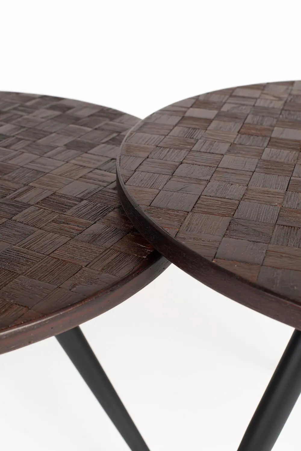 Stilvolles Webster Beistelltisch-Set aus Teak von White Label Living.