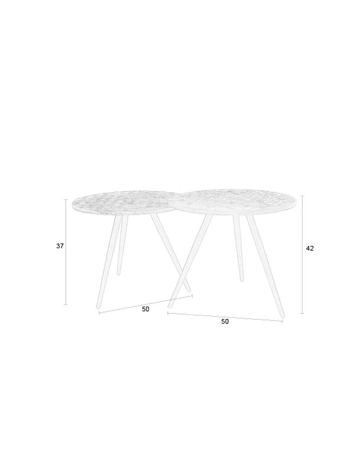 Webster 3er Beistelltisch-Set: Modernes Design von White Label Living.