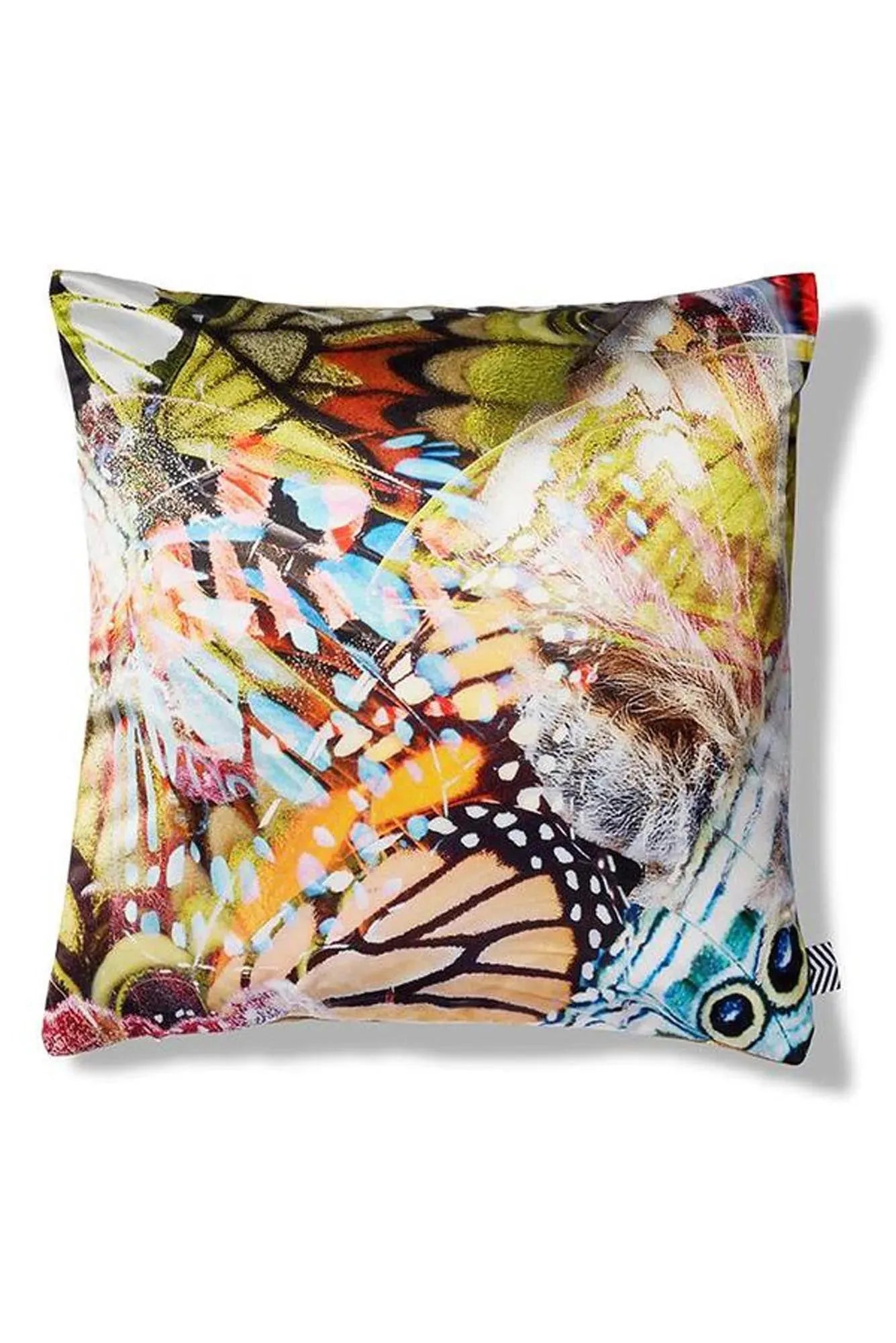 Butterfly Printed Art Kissenbezug: Einzigartiges Design auf luxuriösem Satin, handgefertigt in Italien. Verleiht jedem Raum eine künstlerische Note.