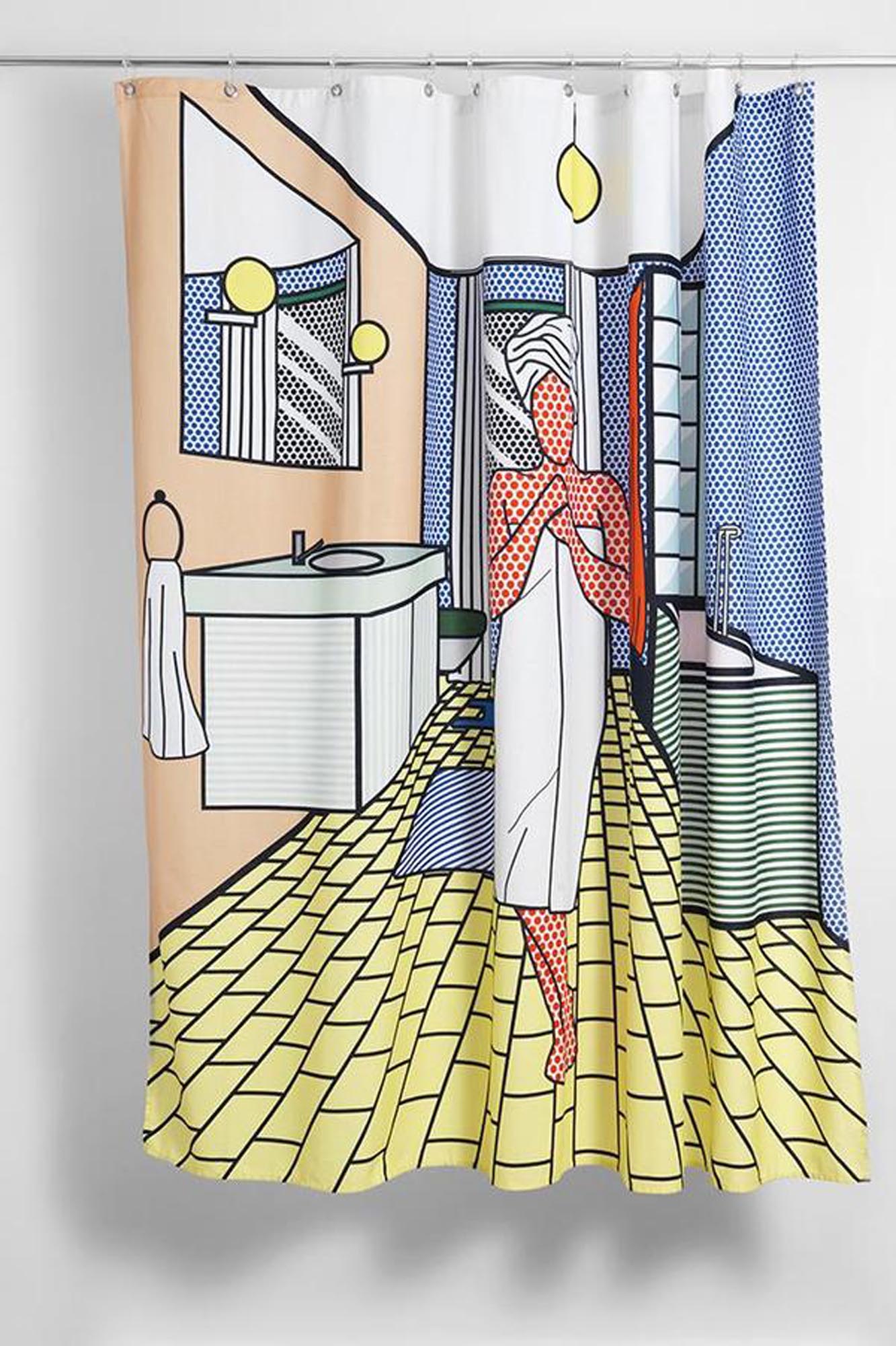 Entdecken Sie den Duschvorhang "Roy Ally Clean" von ZigZagZurich: Stilvolles Design, wasserabweisend und aus hochwertiger Baumwolle für Ihr Badezimmer.