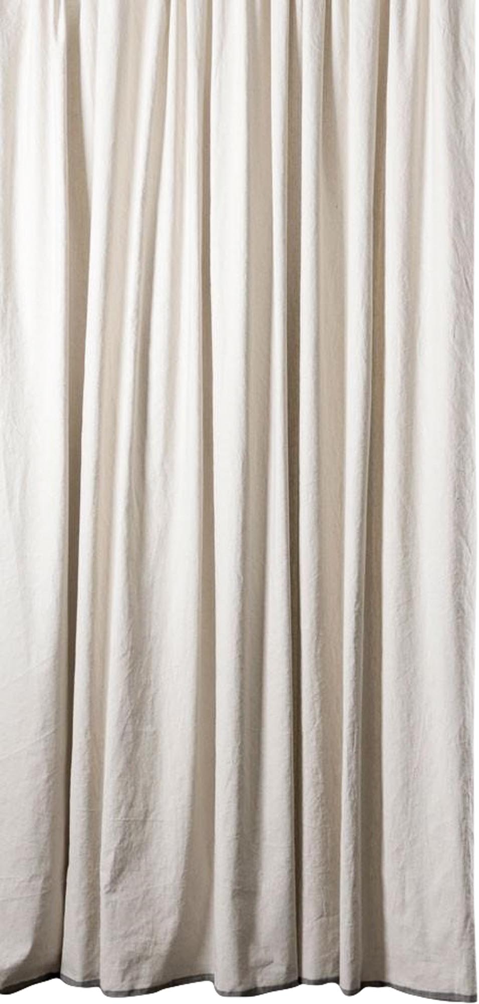 Baumwollvorhang Belize in Sand / Steingrau präsentiert im Onlineshop von KAQTU Design AG. Vorhang ist von ZigZagZurich