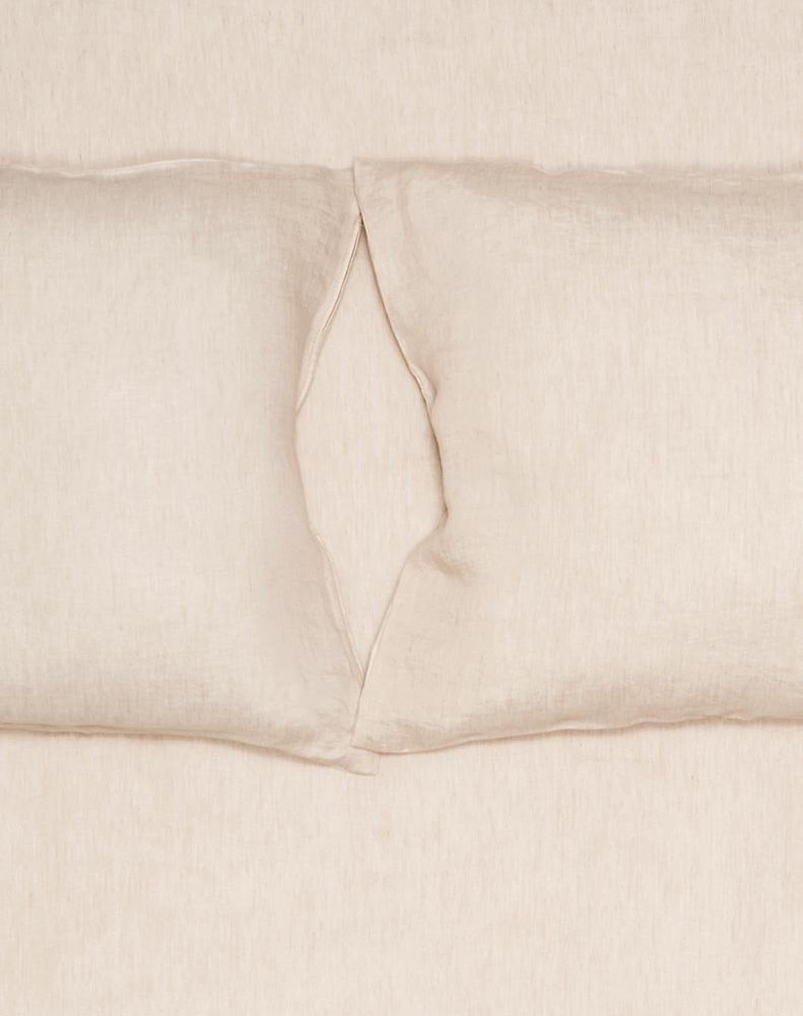 ZigZagZurich: Elegantes, zweifarbiges Leinen-Fixleintuch, stonewashed.