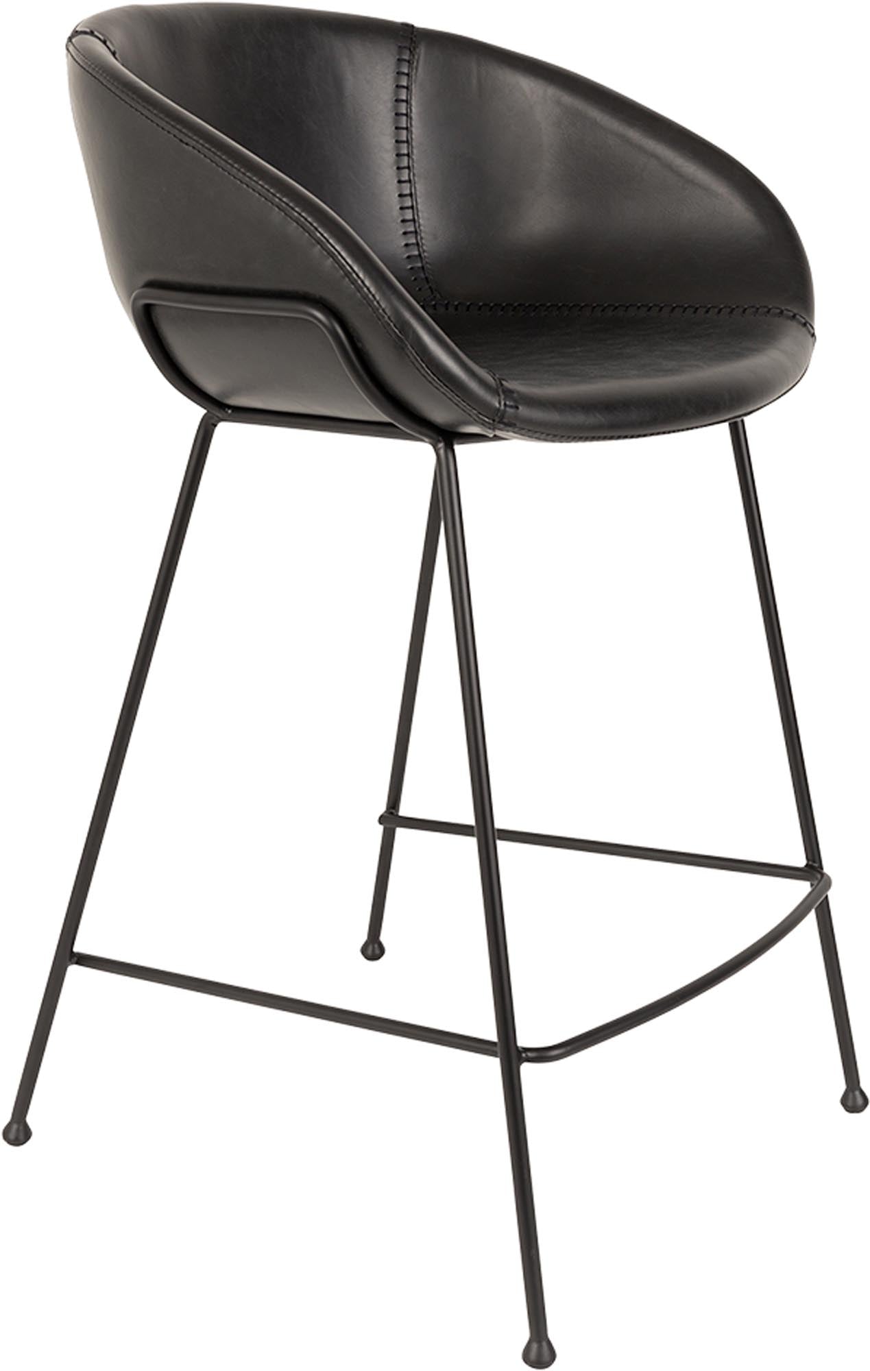 Stilvoller Barstuhl Feston von Zuiver: Luxuriöses PU-Leder, langlebige Bauweise, höhenverstellbar, ideal für moderne Küchen und Bars.