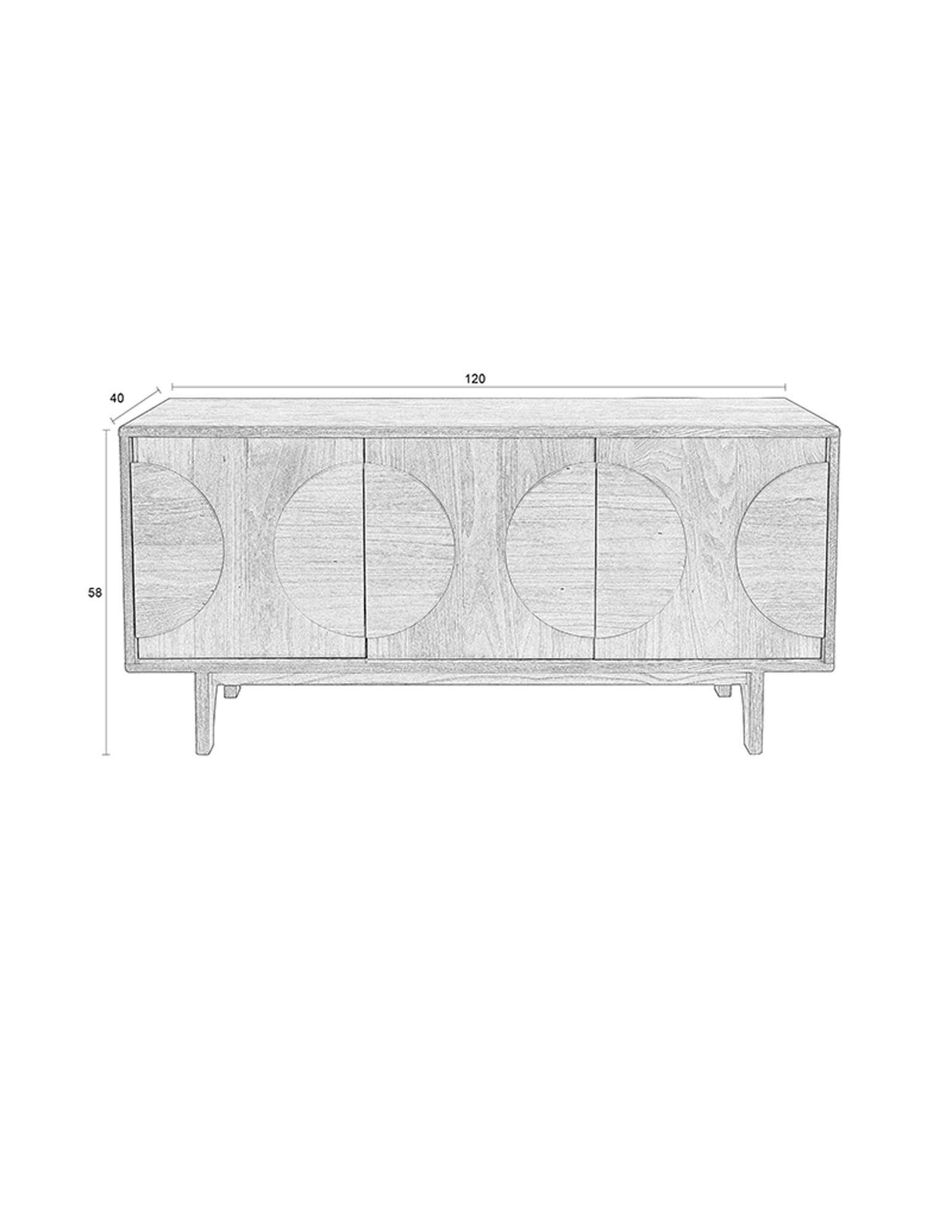 Elegantes Sideboard Groove mit 3 Türen aus Eiche von Zuiver.