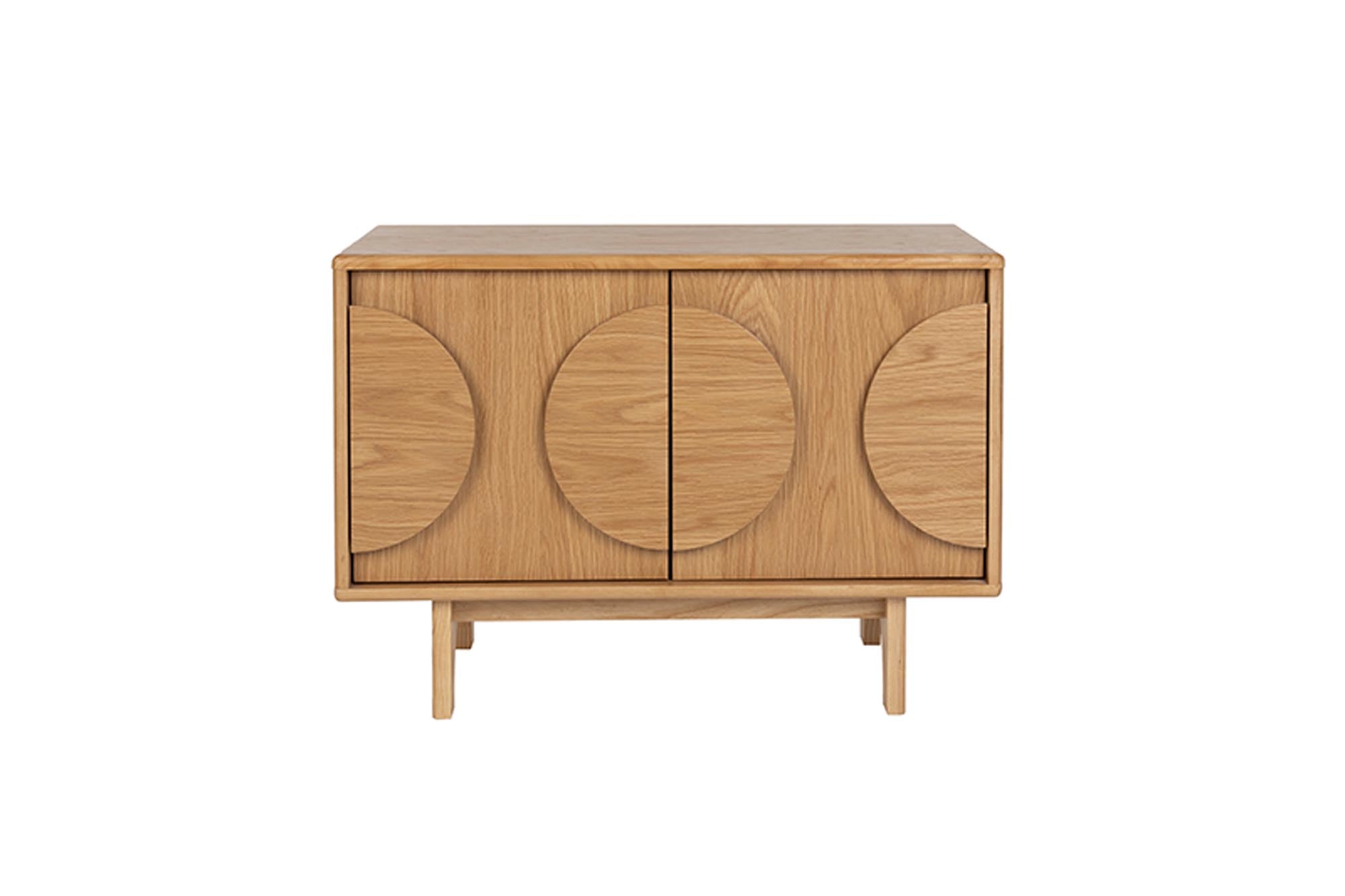 Elegantes Sideboard Groove mit 2 Türen im edlen Walnuss-Design.