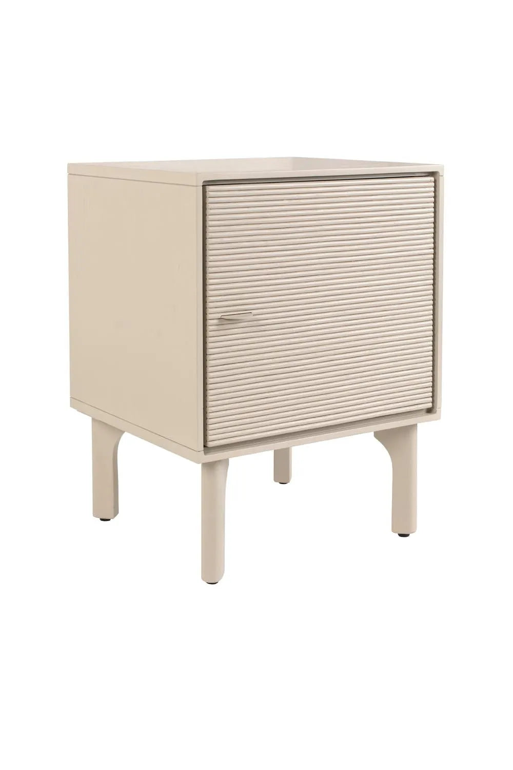 Eleganter Beistelltisch aus Akazienholz und Stahl, ideal für Schlafzimmer oder Wohnzimmer. Zeitloses Design mit natürlicher Holzmaserung.