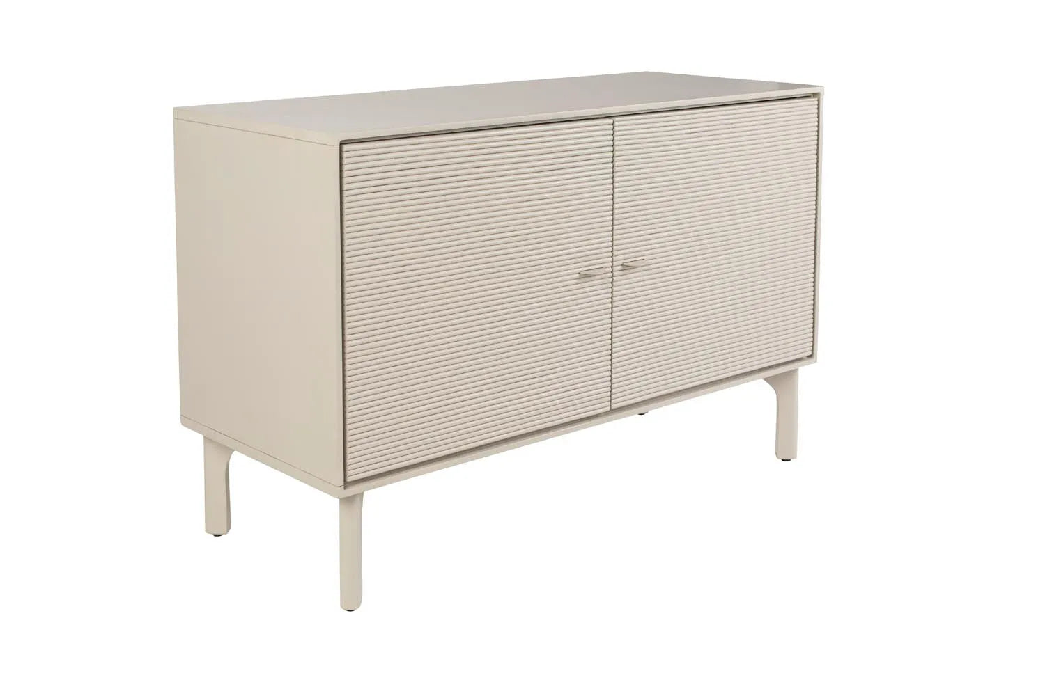 Elegantes Sideboard aus Akazienholz mit Rattanfronten, 2 Türen, 2 Regale, zeitloses Design, 45x108x70cm.