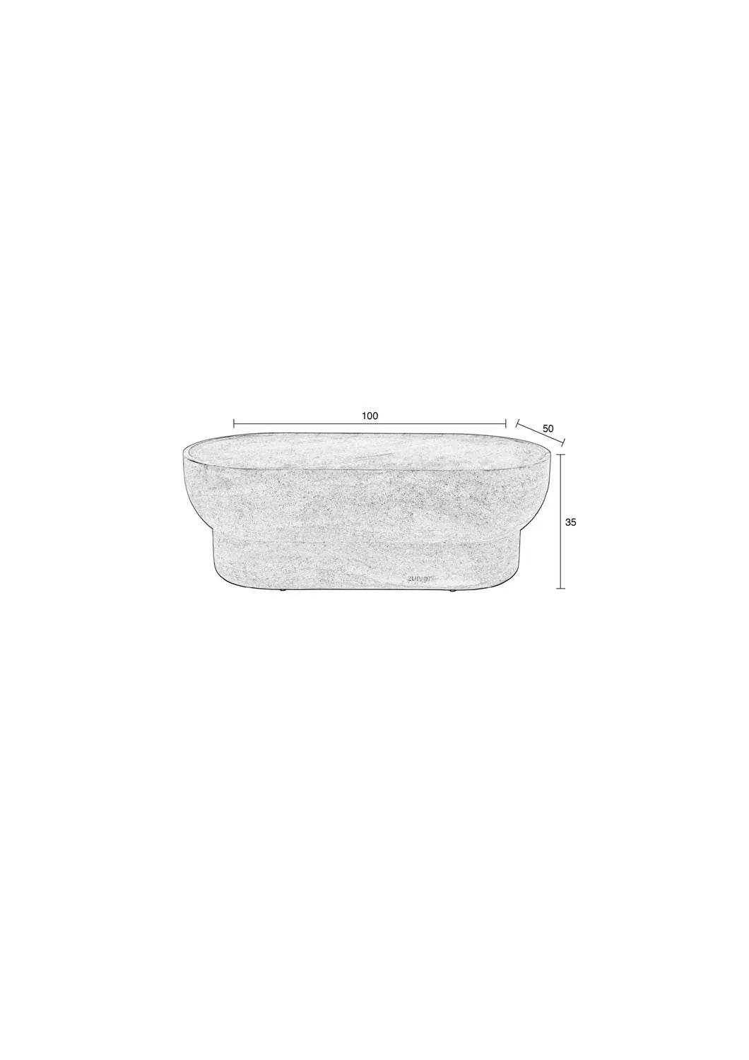 Zuiver Couchtisch oval: Luxuriöses Design mit Travertinplatte.