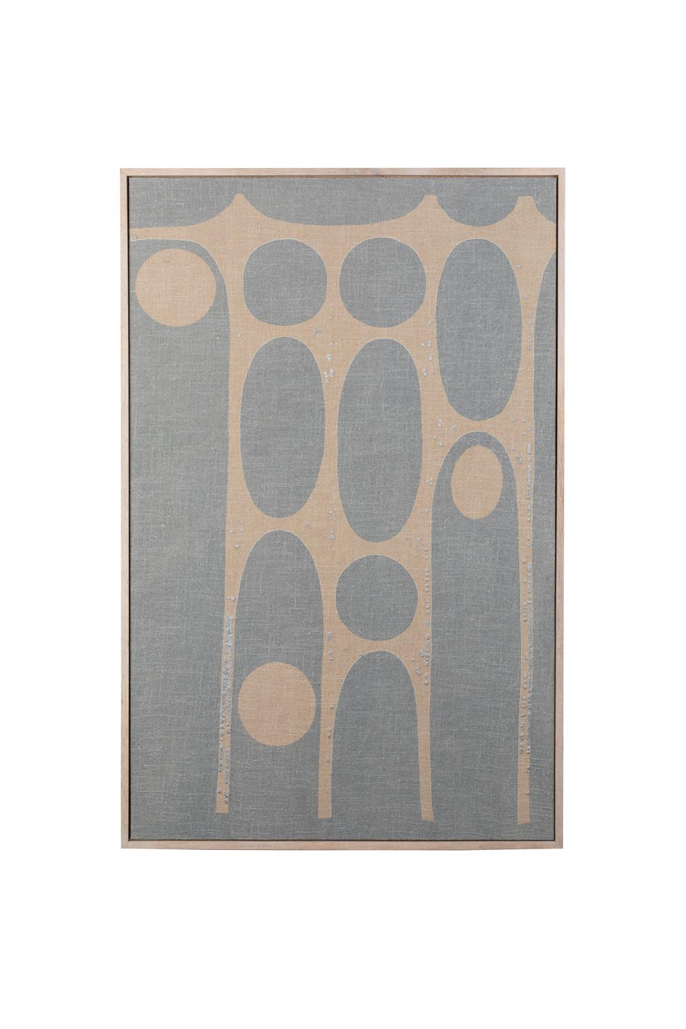 Galaxy Wandkunst Blau/Beige: Inspiriert von der Milchstraße, beruhigende Blau- und Beigetöne, Mangoholzrahmen, kosmische Eleganz.