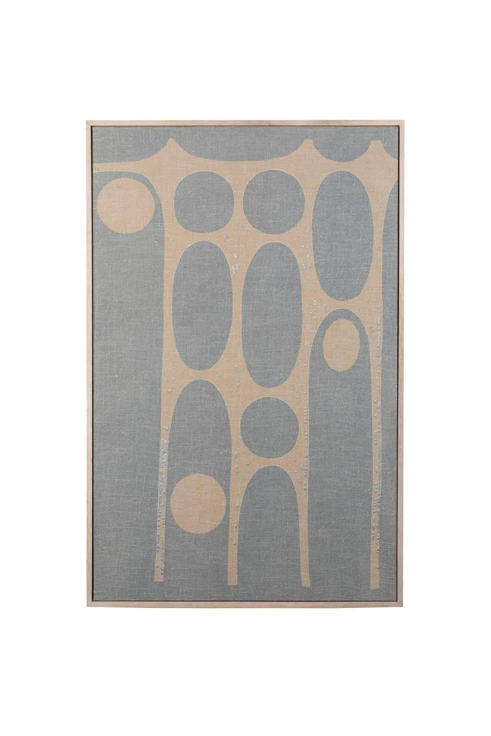 Galaxy Wandkunst Blau/Beige: Inspiriert von der Milchstraße, beruhigende Blau- und Beigetöne, Mangoholzrahmen, kosmische Eleganz.
