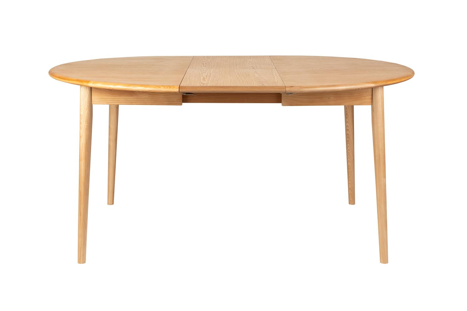Zuiver Twist Tisch: Runder Eichen-Tisch, ausziehbar von 120 auf 160 cm.