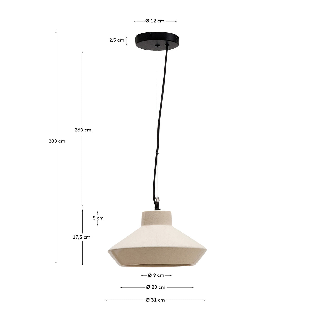 Deckenleuchte Portol aus beiger Keramik in Beige präsentiert im Onlineshop von KAQTU Design AG. Pendelleuchte ist von Kave Home