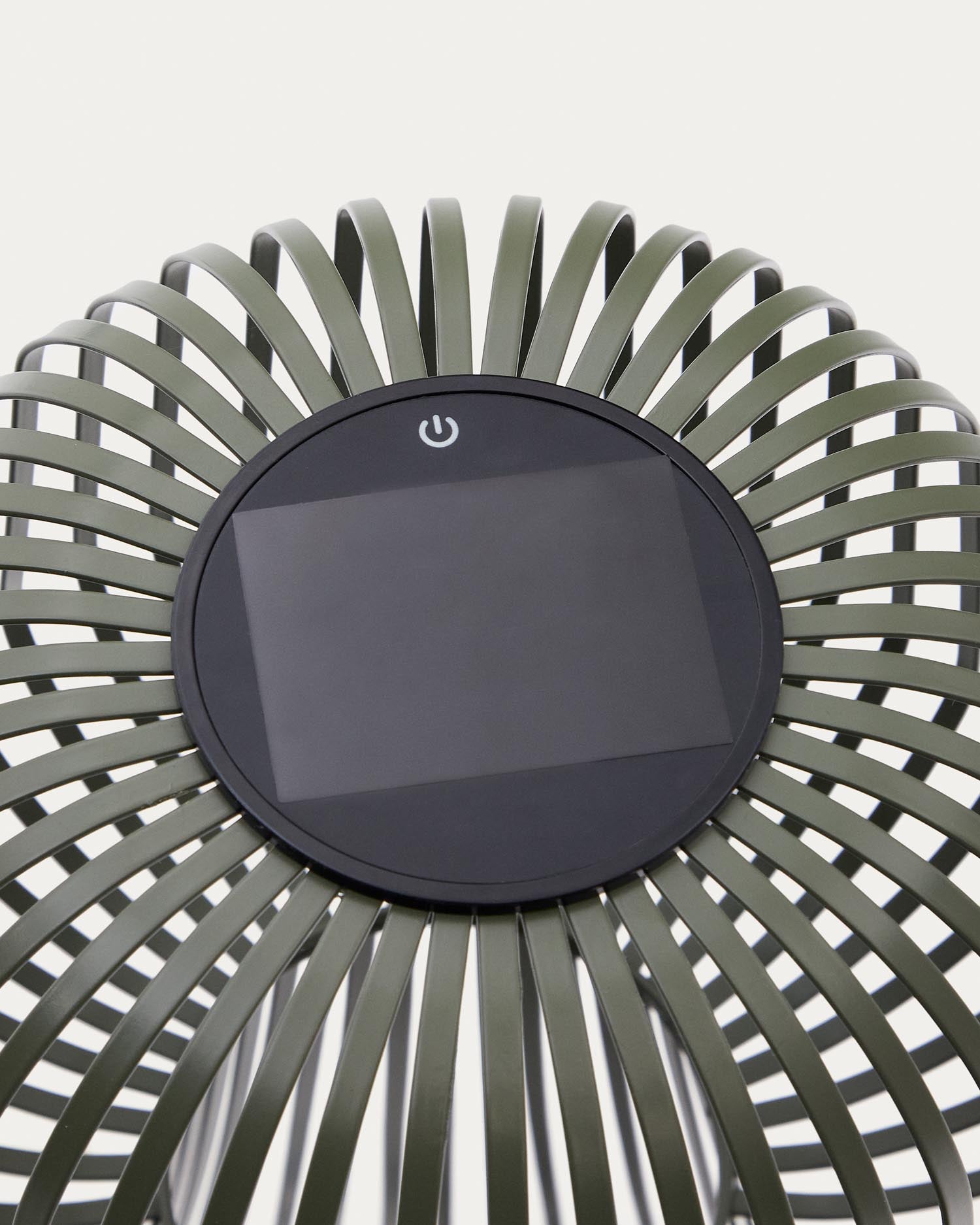Solar stall lamp Reiba made of green metal