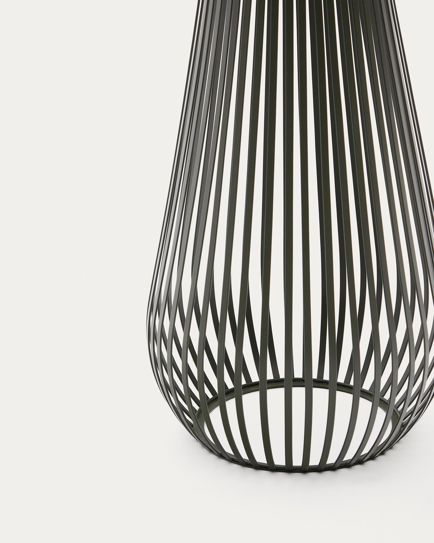 Solar stall lamp Reiba made of green metal