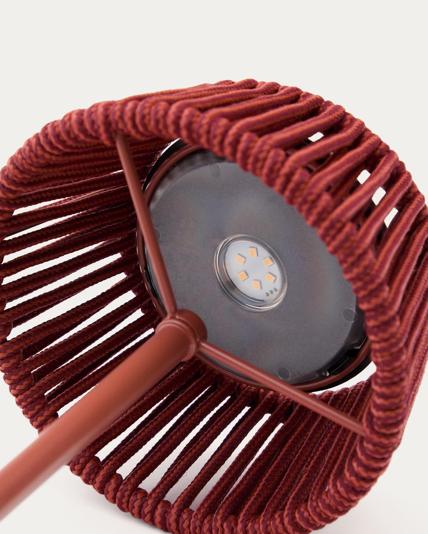 Outdoor solar table lamp Aldet made of terracotta<tc>ott</tc>afarben marbled rope and terrak<tc>ott</tc>afarben