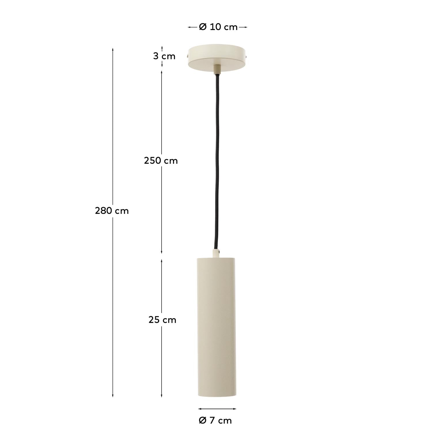 Die stilvolle Deckenleuchte Andia aus Aluminium mit beigem Finish von Kave Home bietet zeitgemäße Eleganz und warmes Licht für jeden Raum.