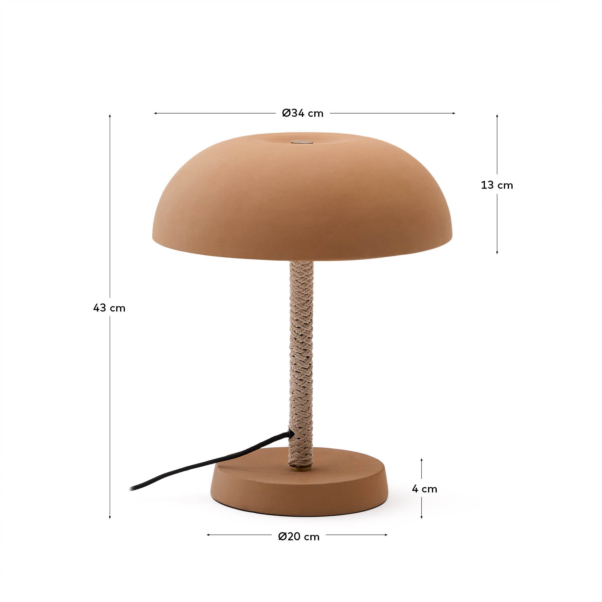 Tischlampe Arinda in Terrakotta in Terrakotta präsentiert im Onlineshop von KAQTU Design AG. Tischleuchte ist von Kave Home