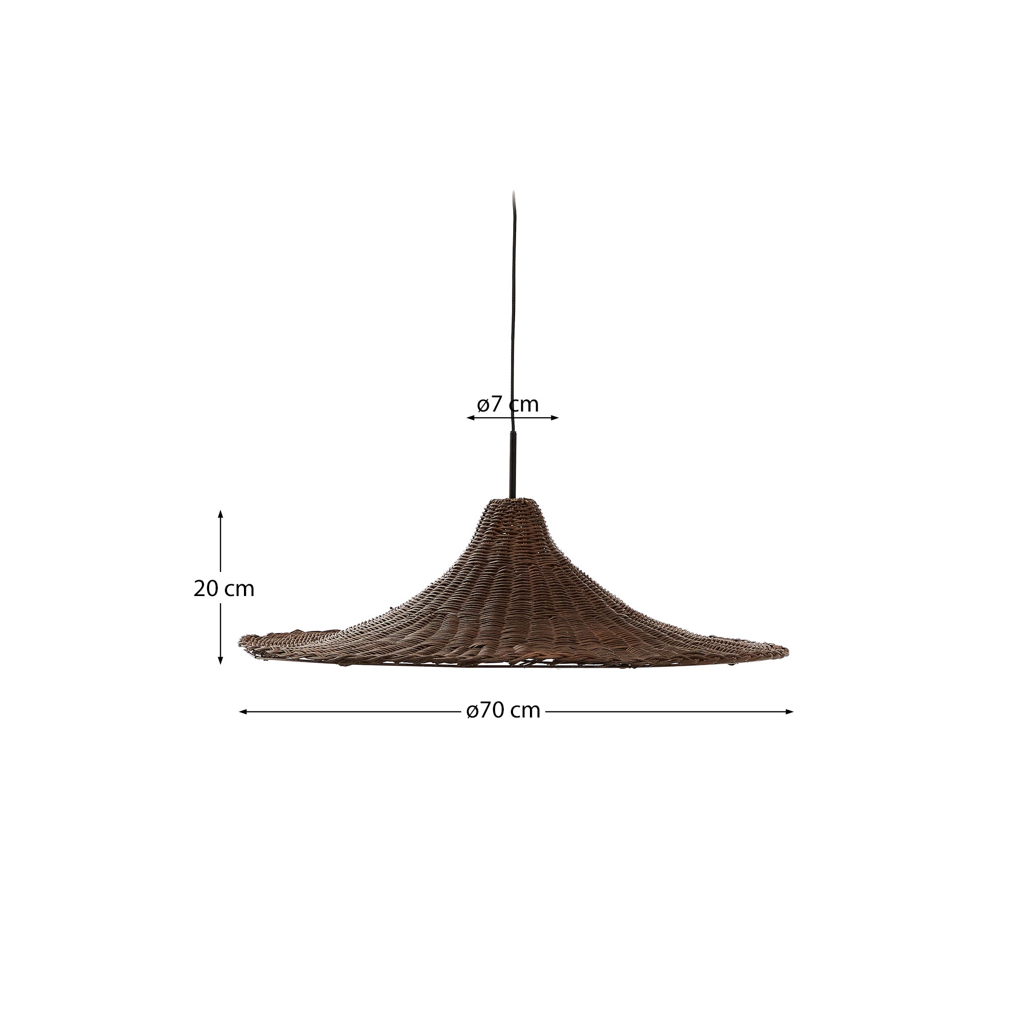 Lampenschirm für Deckenleuchte Bladia aus Rattan mit Finish in Braun Ø 70 cm in Braun präsentiert im Onlineshop von KAQTU Design AG. Lampenschirm ist von Kave Home