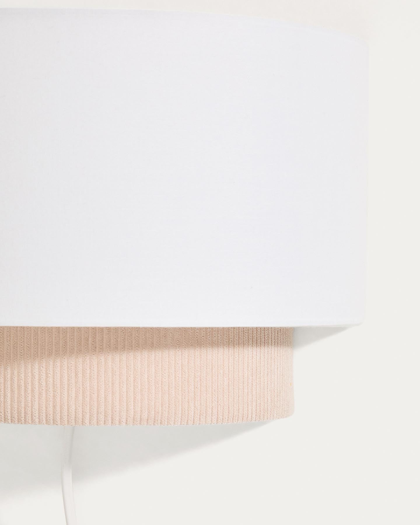 Wandleuchte Bianella aus Baumwolle und beigem Cord, Ø 40 cm in Beige präsentiert im Onlineshop von KAQTU Design AG. Wandleuchte ist von Kave Home