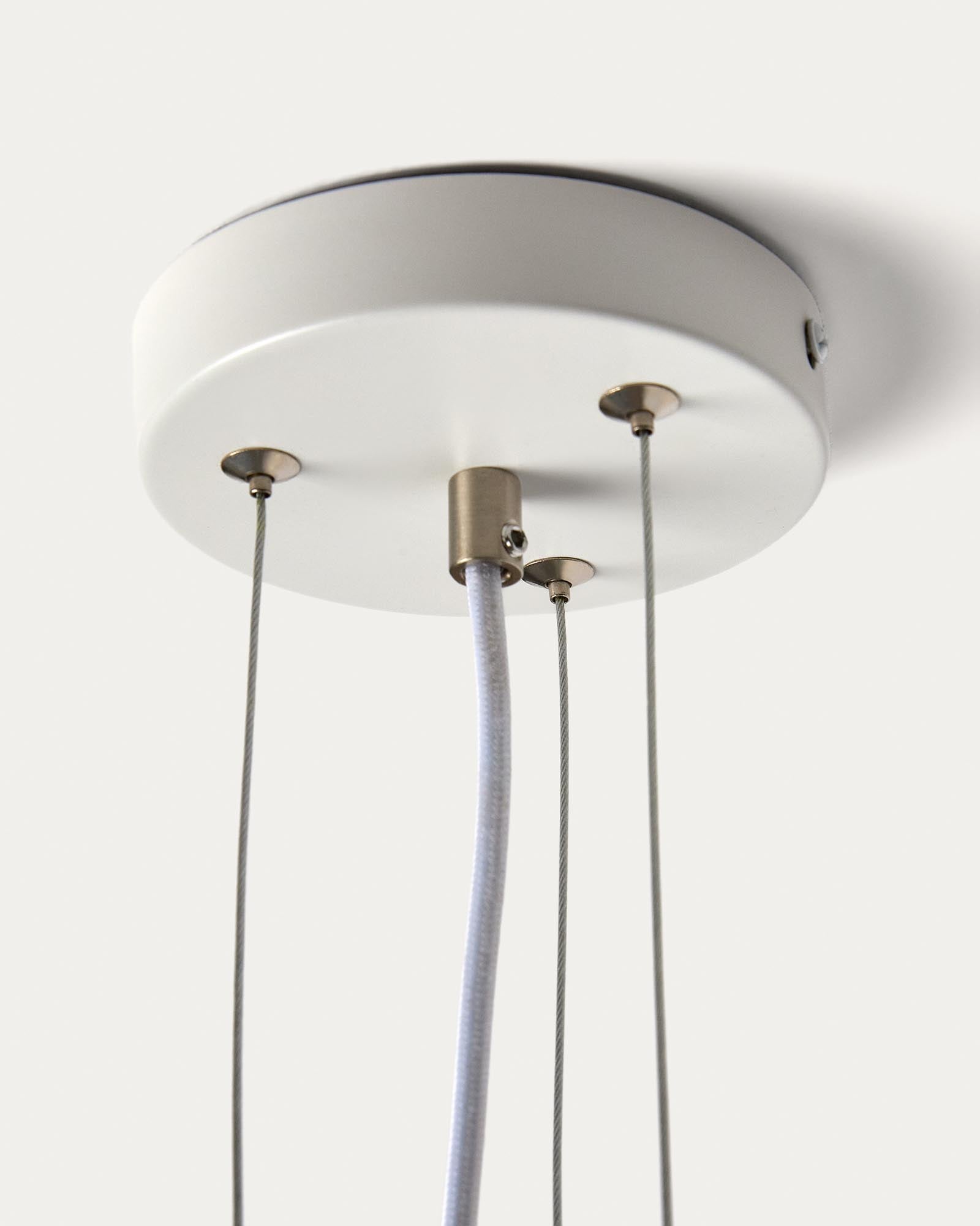 Moderne Deckenleuchte Ardali in Rauchglas und gebürstetem Stahl, Ø 40 cm, perfektes Lichtobjekt für zeitgemäße Inneneinrichtungen.
