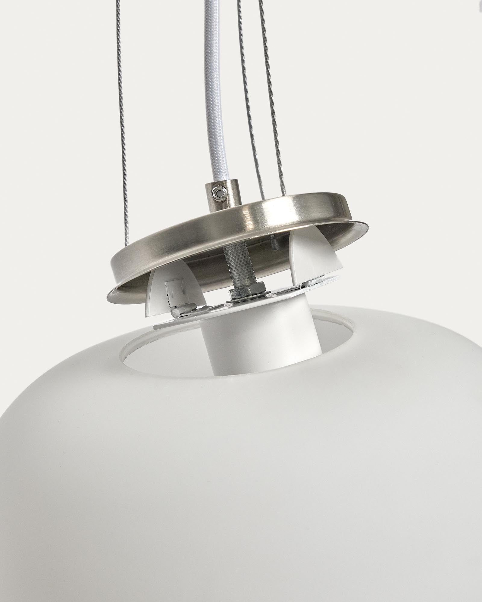 Elegante Deckenleuchte Ardali aus hochwertigem Rauchglas und gebürstetem Stahl, Ø 40 cm, ideal für stilvolle Wohnräume.