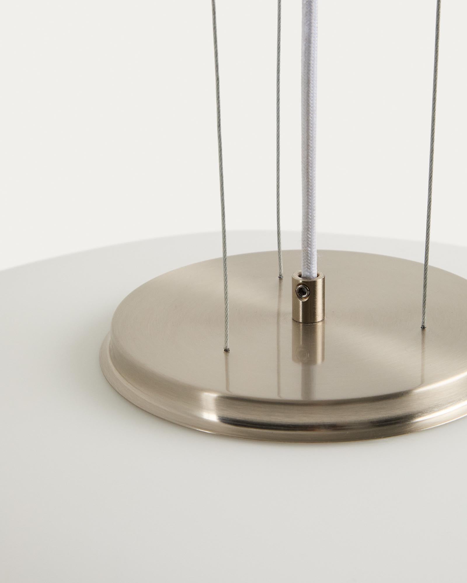 Elegante Deckenleuchte Ardali aus hochwertigem Rauchglas und gebürstetem Stahl, Ø 50 cm, ideal für stilvolle Wohnräume.