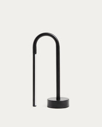 Bow portable table lamp made of black aluminum