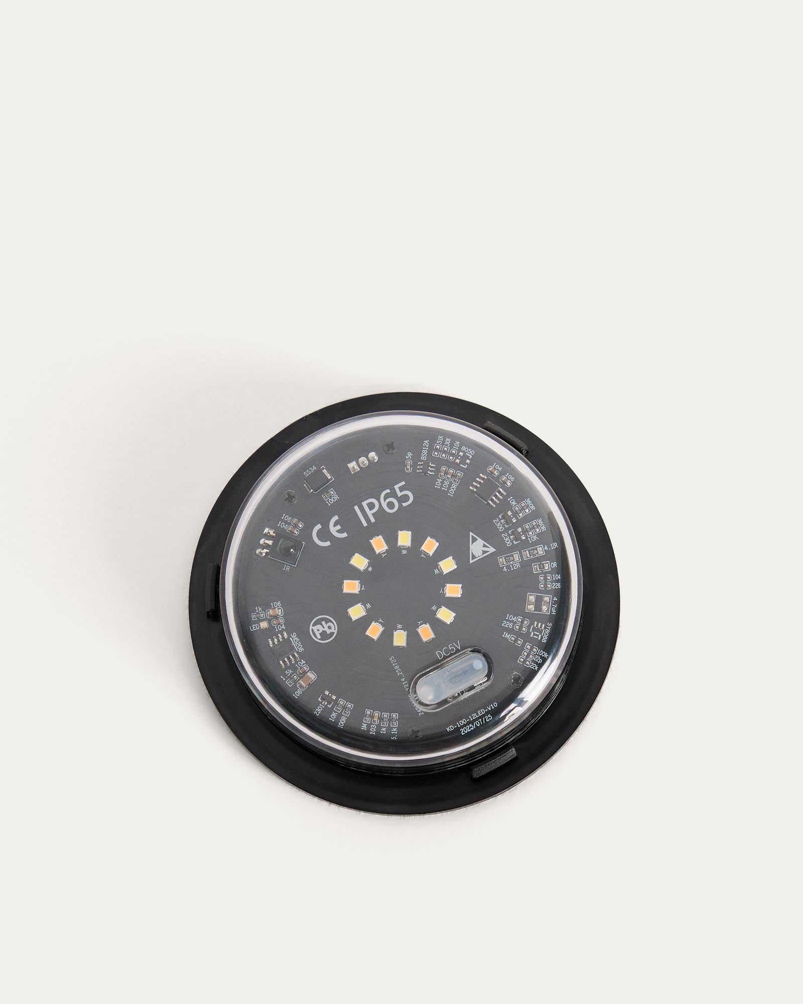 Modernes LED-Modul Sarlan für Solarlampe, Ø 30,5 cm, in stilvollem Schwarz, perfekt für gemütliche Abende im Freien.