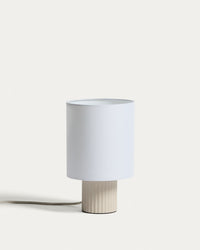 Tischlampe Eshe aus Keramik mit Finish in Beige