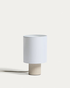 Tischlampe Eshe aus Keramik mit Finish in Beige