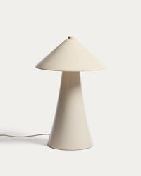 Tischlampe Ceren aus beigefarbener Keramik, 54 cm