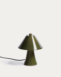 Tischlampe Ceren aus grüner Keramik, 21 cm
